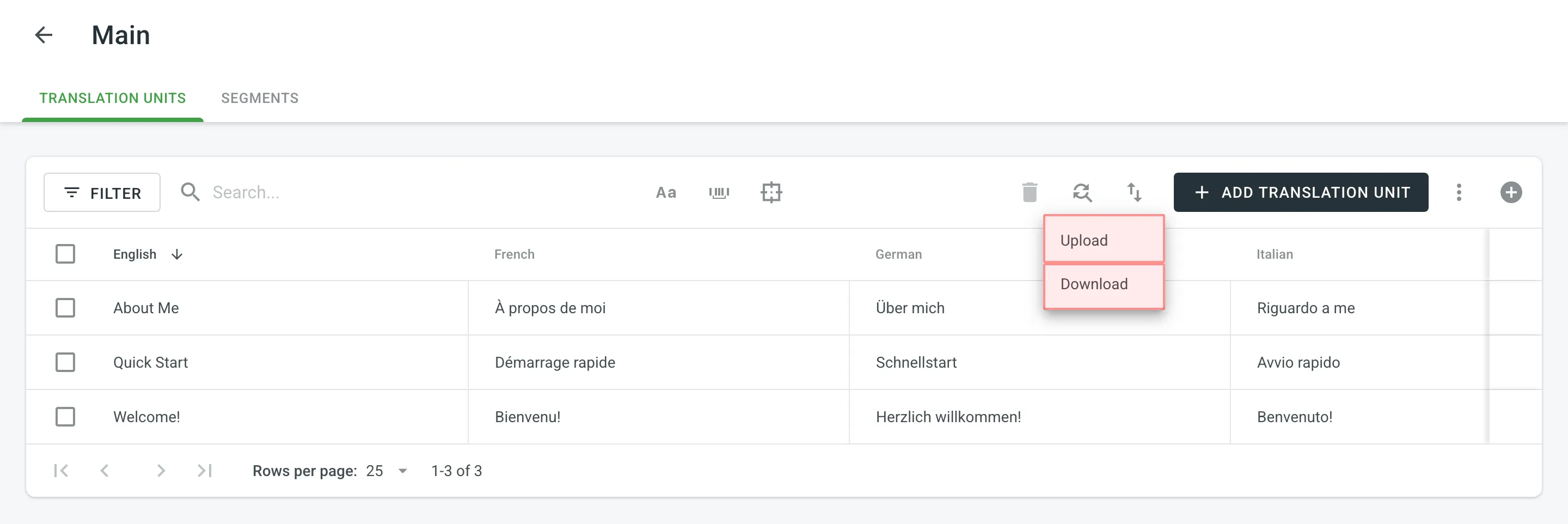 TM herunterladen und hochladen