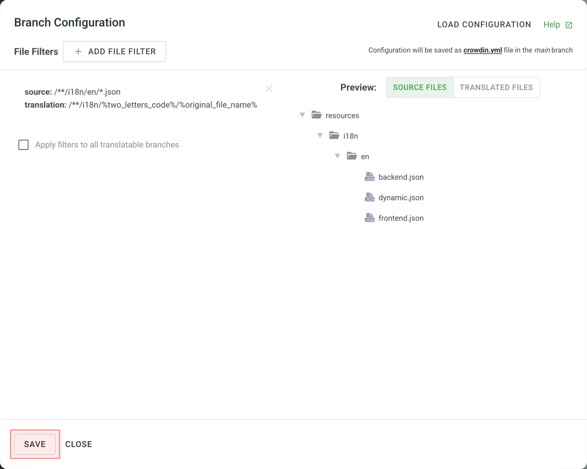 Apply filters to all translatable branches